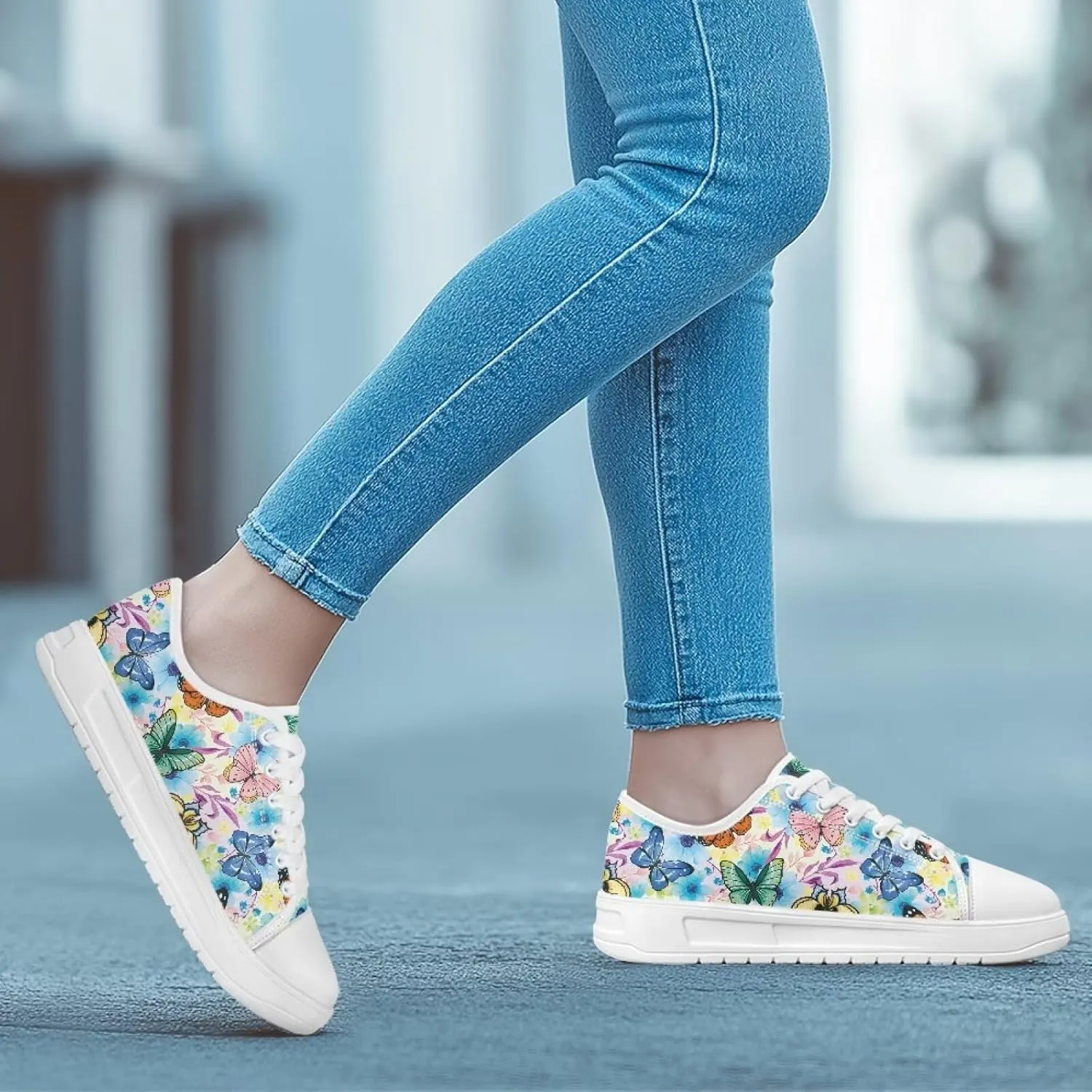 Slip on Sneakers Womens Wide Width Casual Breathable Polyester Running Sneakers Lightweight Low Top Soft Sole Walking Shoes