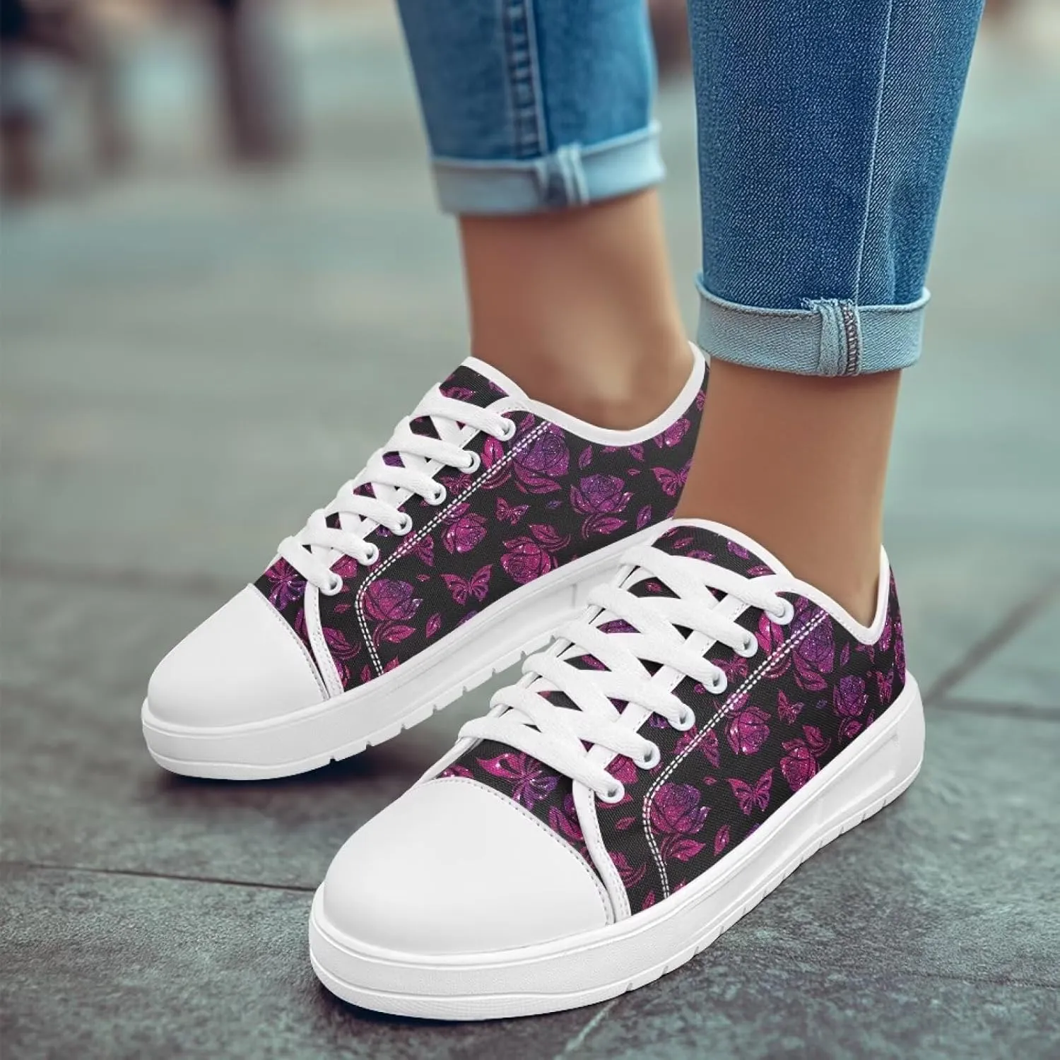 Sneakers for Women Memory Foam Spring Shoes for Women Footwear Slip-On Canvas Shoes Non Slip Fashion 5.5-13.5