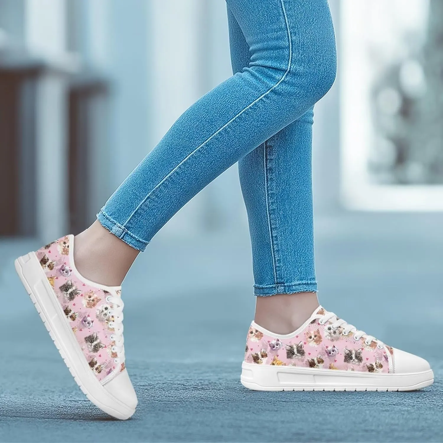 Sneakers for Women Shoes Footwear Memory Foam Insole Lightweight and Non-Slip Sole Lace Up Fashion Sneaker