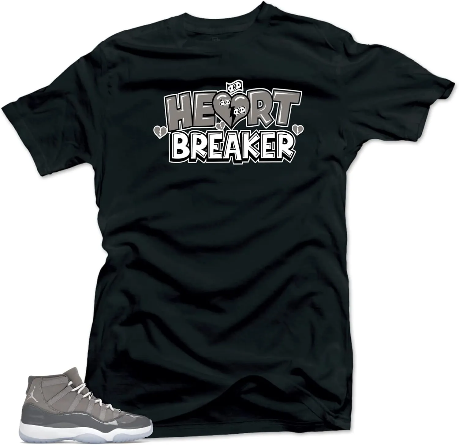 SNELOS Shirt to Match Sneaker Jordan 11 Cool Grey Match Jordan Tee