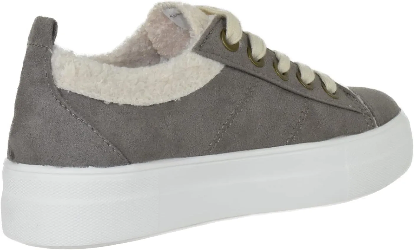 Soda Flat Women's Shoes Lace Up Loafers Casual Sneakers Synthetic Fur Hidden Flatform Endear-G