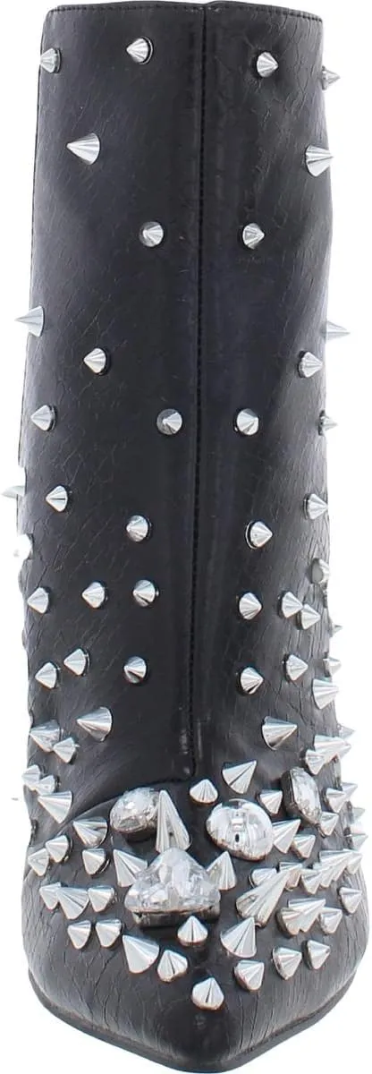 Steve Madden Viceroy Black Studs Spiked Pointed Toe Stiletto Heel Ankle Boots