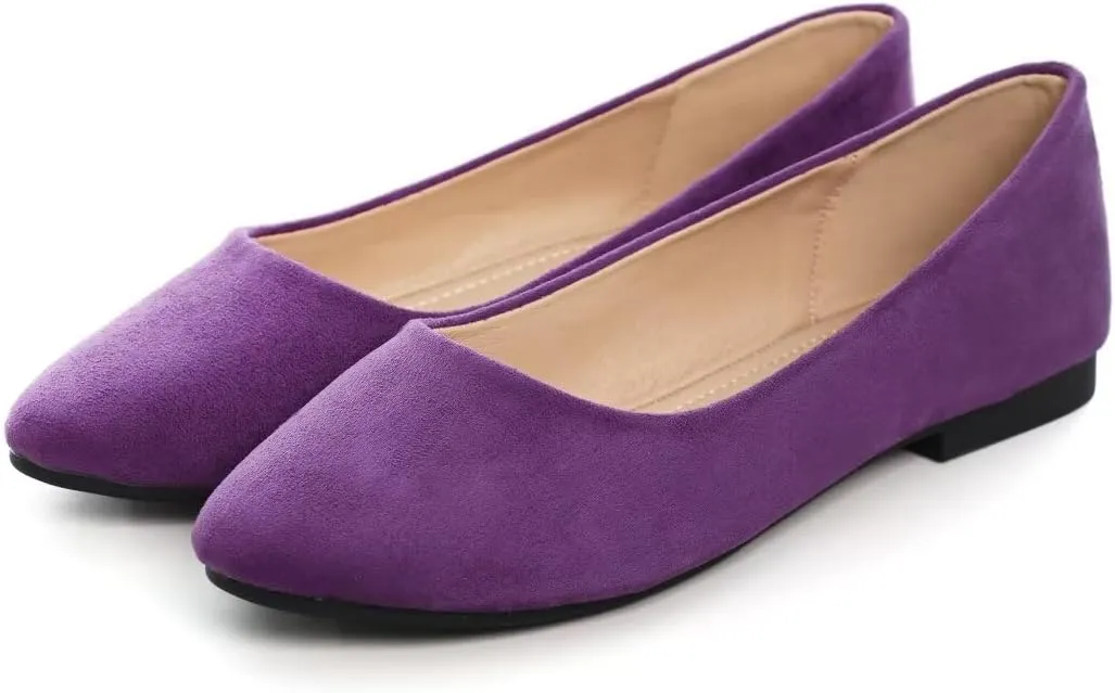 Stunner Women Cute Slip-On Ballet Shoes Soft Solid Classic Pointed Toe Flats