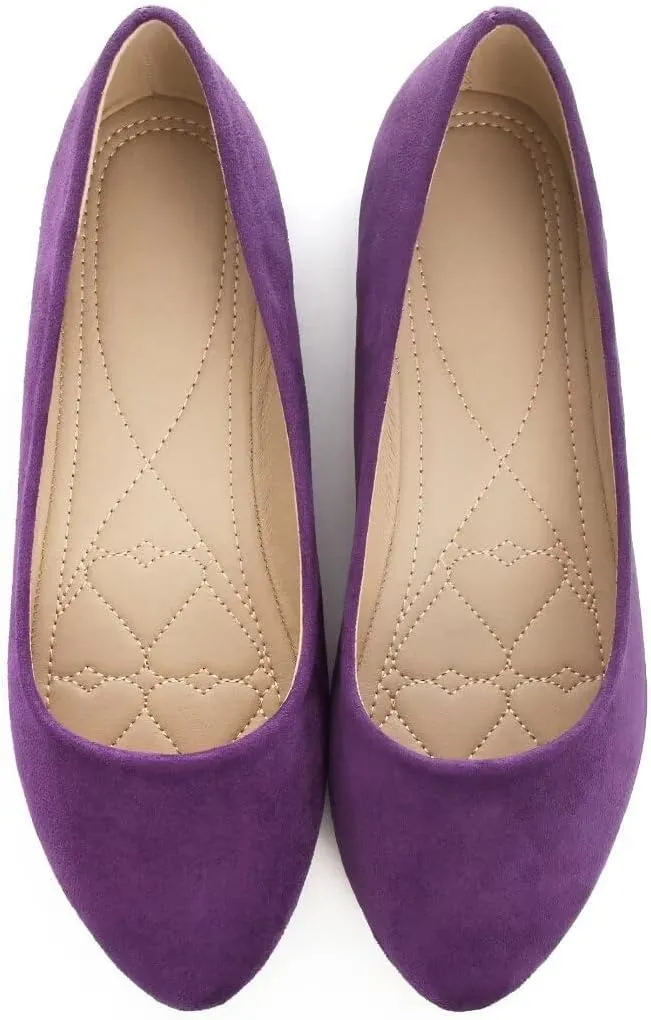Stunner Women Cute Slip-On Ballet Shoes Soft Solid Classic Pointed Toe Flats
