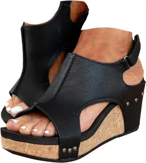 Summer Sandals for Women 2025 Wedge Platform Ankle Strap Open Toe Espadrilles Sandal Dressy Casual Boho Beach Sandals Ladies Wedges Heel shoes for Vacation Party