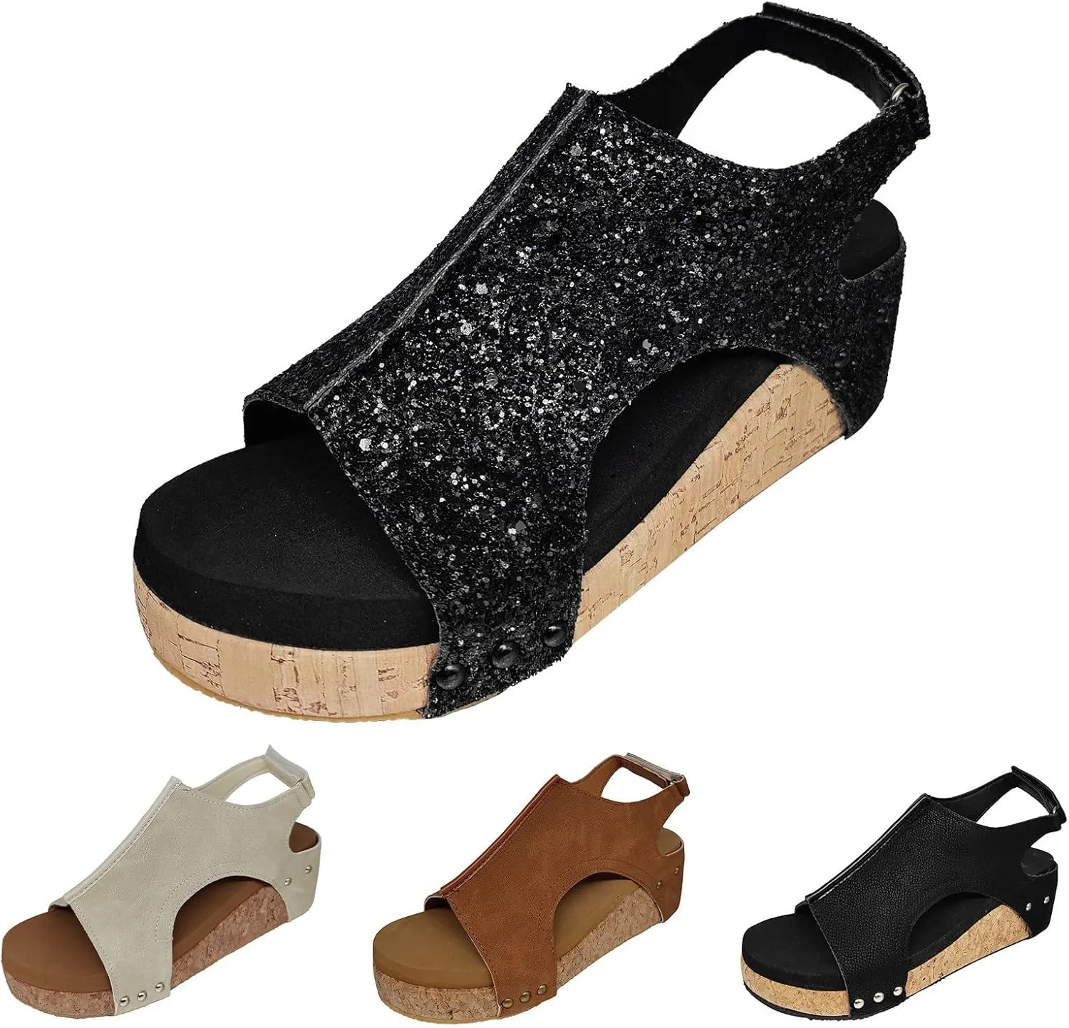 Summer Sandals for Women 2025 Wedge Platform Ankle Strap Open Toe Espadrilles Sandal Dressy Casual Boho Beach Sandals Ladies Wedges Heel shoes for Vacation Party