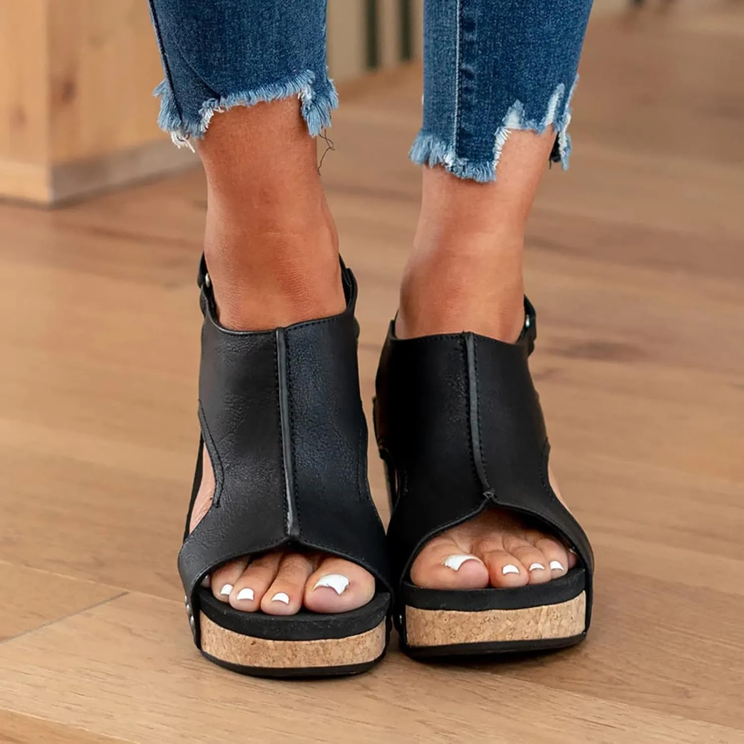 Summer Sandals for Women 2025 Wedge Platform Ankle Strap Open Toe Espadrilles Sandal Dressy Casual Boho Beach Sandals Ladies Wedges Heel shoes for Vacation Party