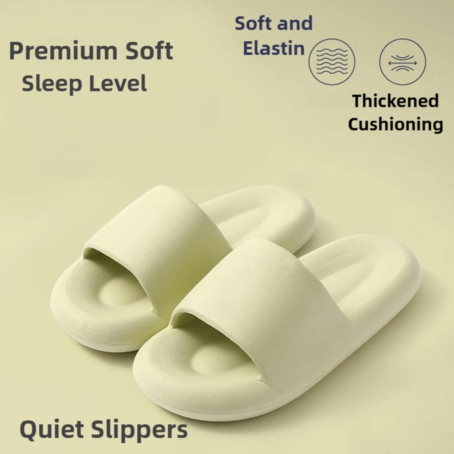 Summer Slippers for Women Soft Platform Slippers Non-Slip Comfortable Indoor Outdoor House Shoes Fresh Mint Green