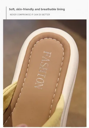 Thick-soled heightened one-word cool slippers fairy shoes outer wear 2025 summer new Chinese style with skirt sandals