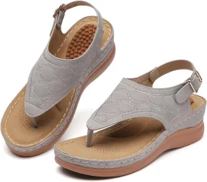 Tilocow Sandals for Women High Arch Support Flip Flops Wedge Sandals Comfortable Beach Shoes Dressy Summer Casual Sandals