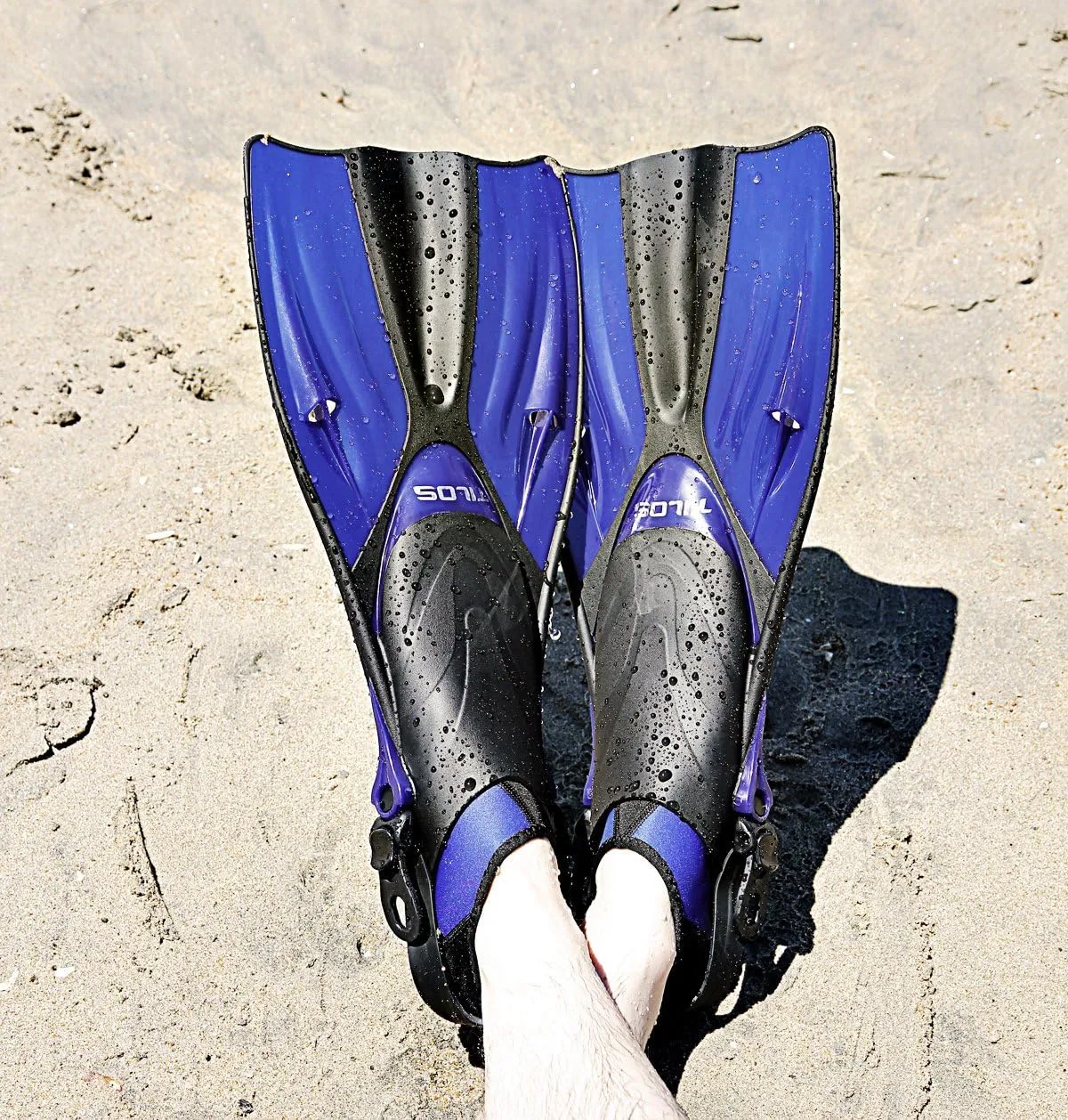Tilos Getaway Large Open Heel Snorkeling Fins - Travel-Friendly, Adjustable Flippers for Wide Feet
