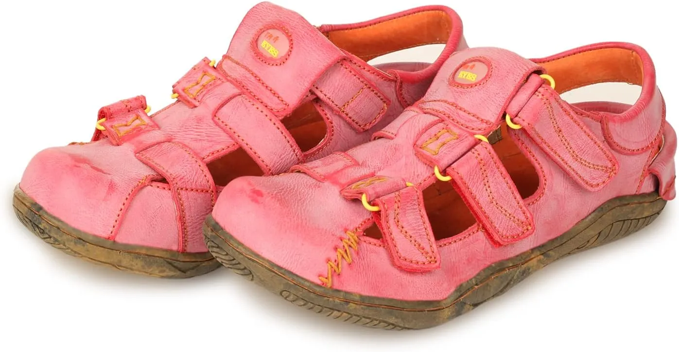 TMA EYES Women's Leather Outdoor Hiking Sandals - Waterproof Athletic Sports Shoes With Closed Toe