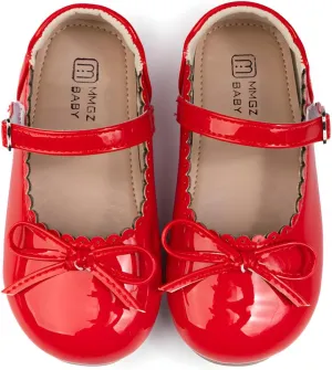 Toddler Girl Dress Shoes Bow Knot Mary Jane Flat Shoes Little Girl Wedding Party School Church Shoes