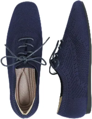 Tokouk Women's Spring Knitted Sneaker Flats with Adjustable Laces, Comfortable Elastic Work Nurse Flats