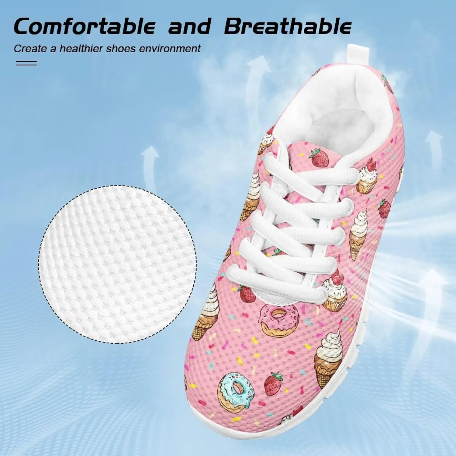 Trendy Girls Running Shoes Cute Sneakers for Kids School Athletic Shoes