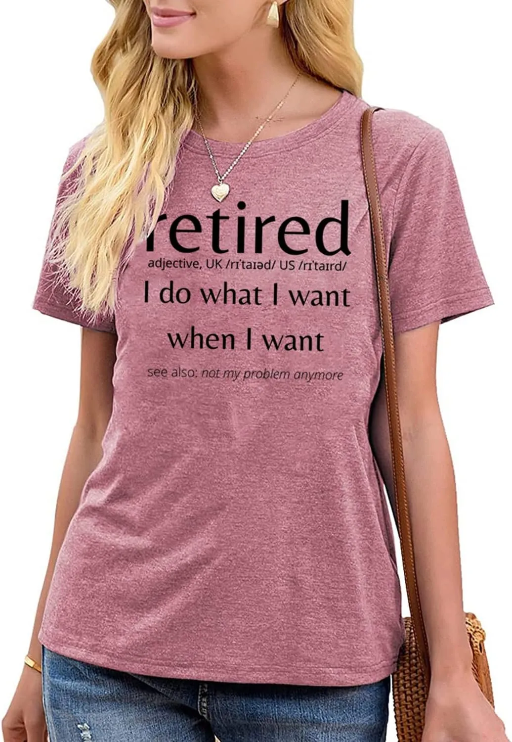 TSIIUO Women's Retired Definition Letter Prints T-Shirt Funny Retirement Gifts Summer Short Sleeve Tees Casual Tops