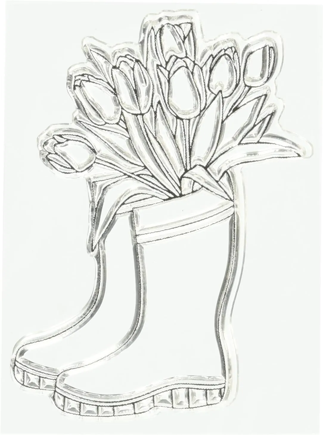 Two Paper Divas C225 Spring Boots Stamps, 6" by 4.5", Clear