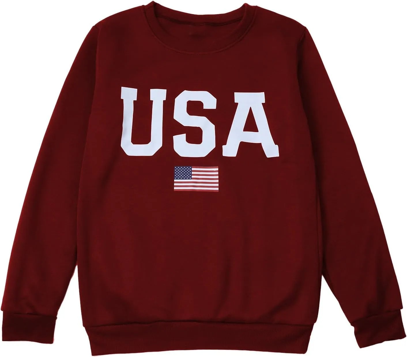 USA Sweatshirt for Women American Flag Shirt Patriotic TShirt Stars Stripes Long Sleeve Pullover Crew Neck Tee Tops