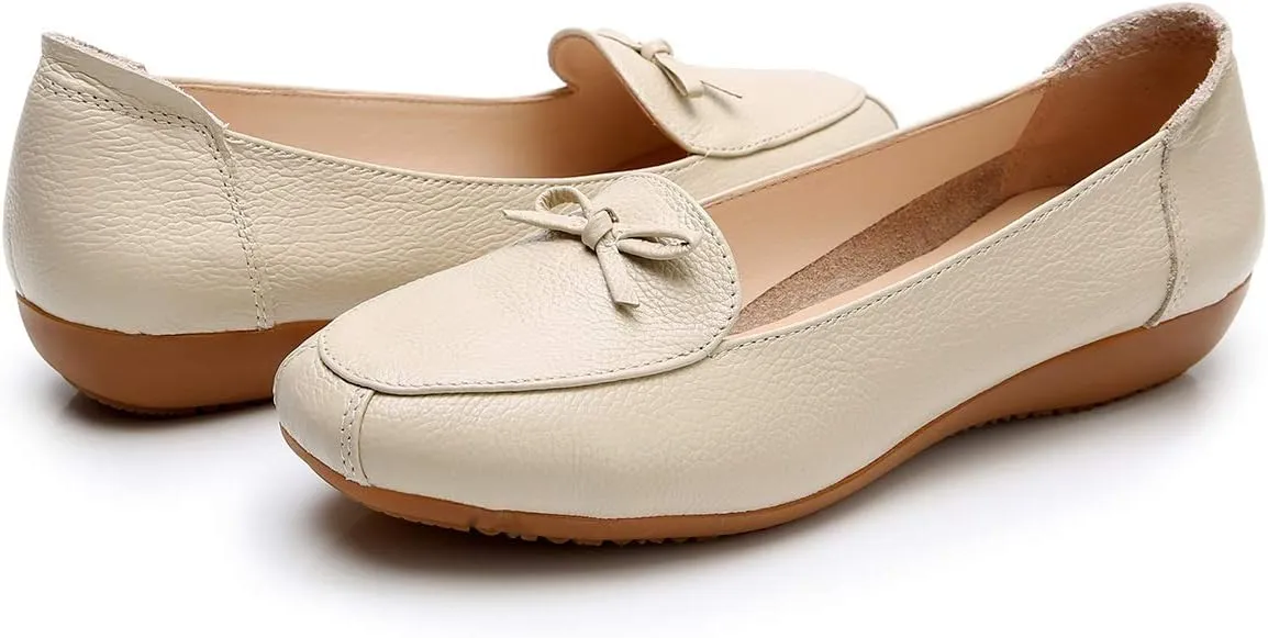VenusCelia Women's Bowknot Wide Flat Shoe