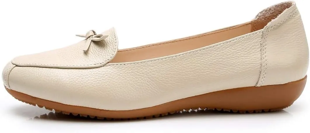 VenusCelia Women's Bowknot Wide Flat Shoe