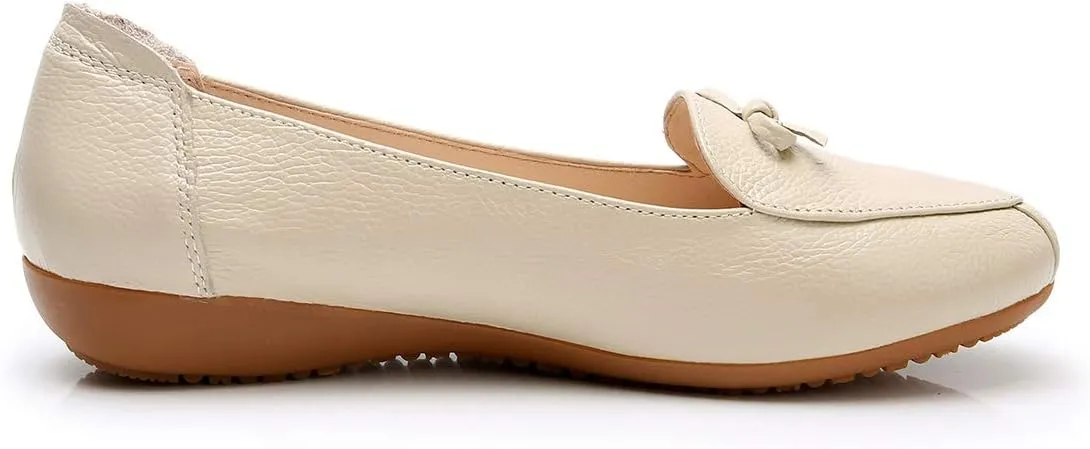 VenusCelia Women's Bowknot Wide Flat Shoe