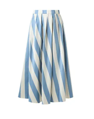 Vidim Blue and White Striped Skirt