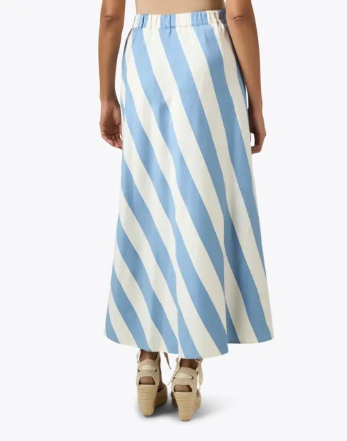 Vidim Blue and White Striped Skirt