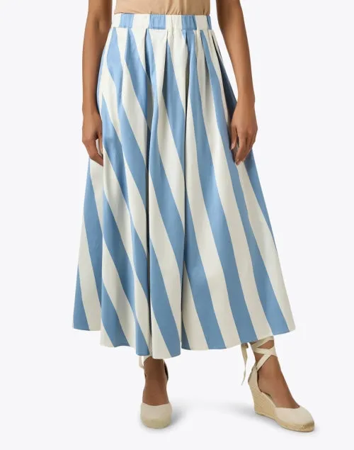 Vidim Blue and White Striped Skirt