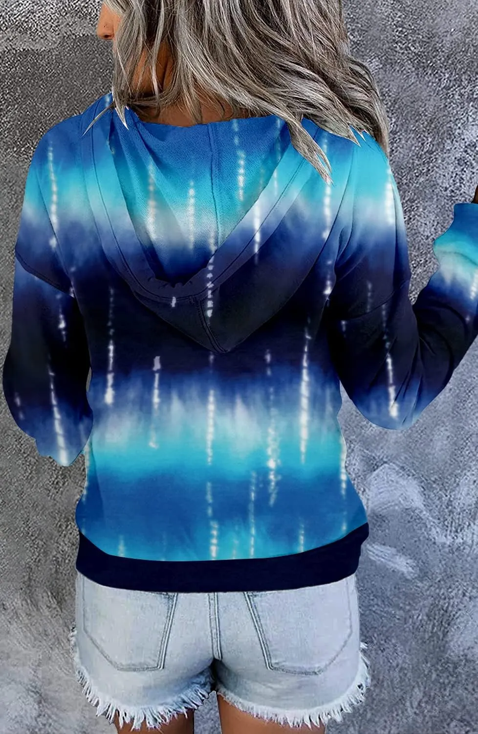 VIEACTIVEWEAR Hoodie for Women Tie Dye Sweatshirt Button Down Tops Casual Long Sleeve Oversize Pullover