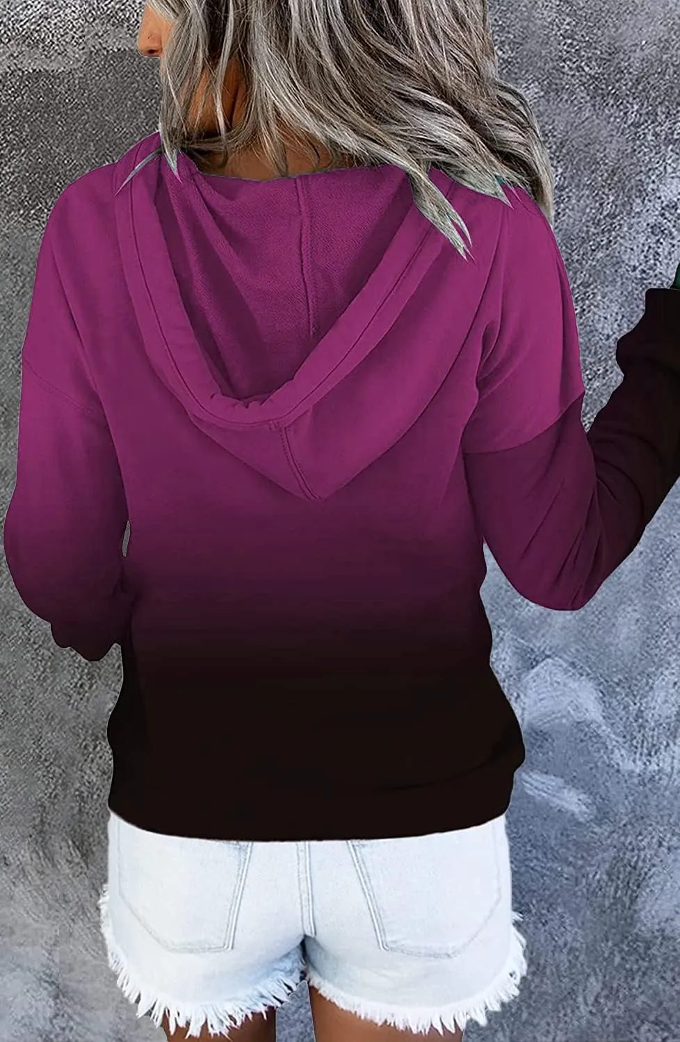 VIEACTIVEWEAR Hoodie for Women Tie Dye Sweatshirt Button Down Tops Casual Long Sleeve Oversize Pullover