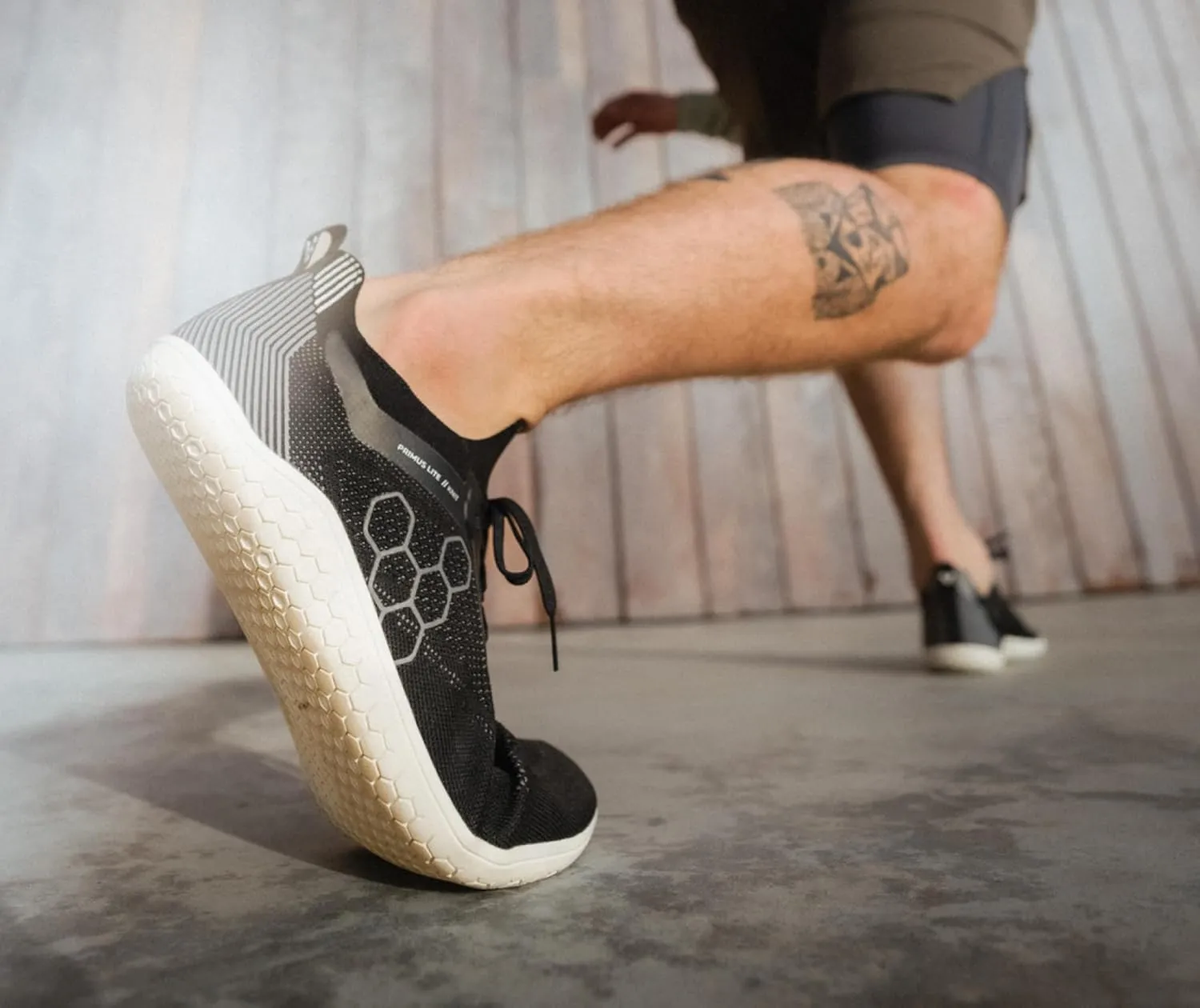 Vivobarefoot Primus Lite Knit Mens Barefoot Shoes | Build Strength, Balance & Mobility | Lightweight for Training & Running | Wide Fit Grounding Shoes | Flexible Knit