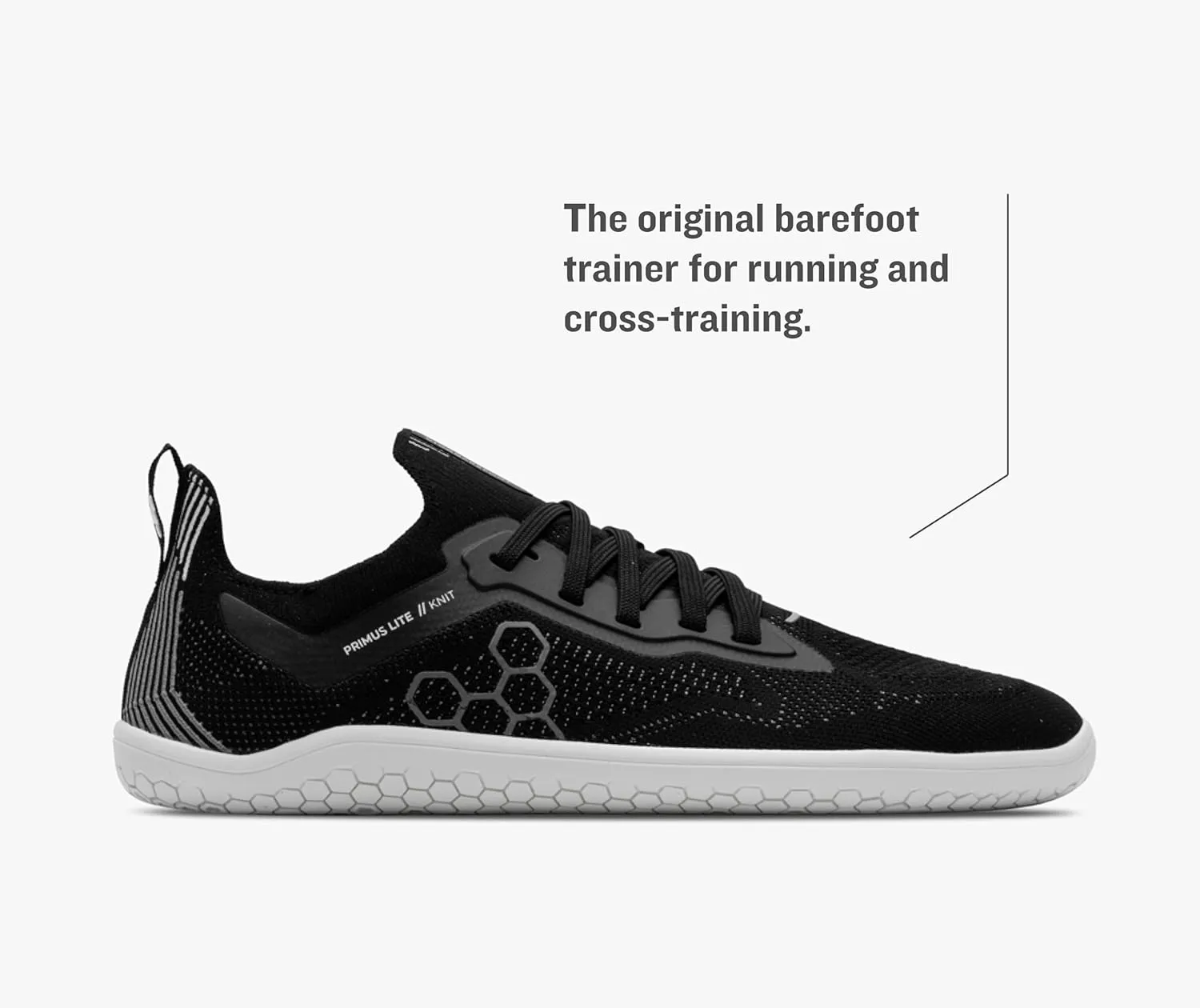 Vivobarefoot Primus Lite Knit Mens Barefoot Shoes | Build Strength, Balance & Mobility | Lightweight for Training & Running | Wide Fit Grounding Shoes | Flexible Knit