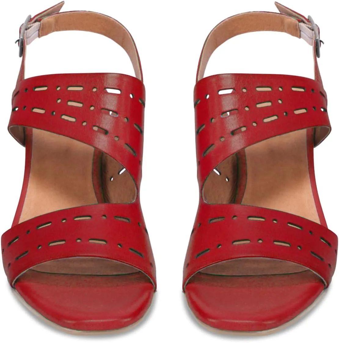 Women Chunky Heel Sandal Booties Peep Toe Slingback Sandals Cut Out 2 inch Block Heeled Sandals Open Toe Summer Heels Buckle Retro Casual Dress Party Matte 4-11 M US