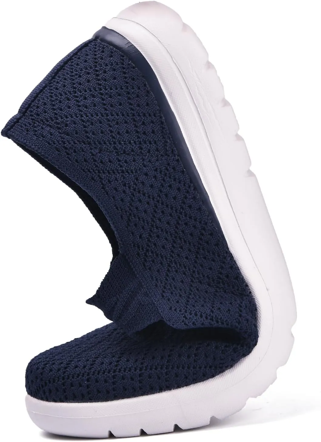 Women Mary Jane Shoes Slip On Walking Flats Comfortable Dressy Knit Washable Casual Nurse Shoe with Arch Support