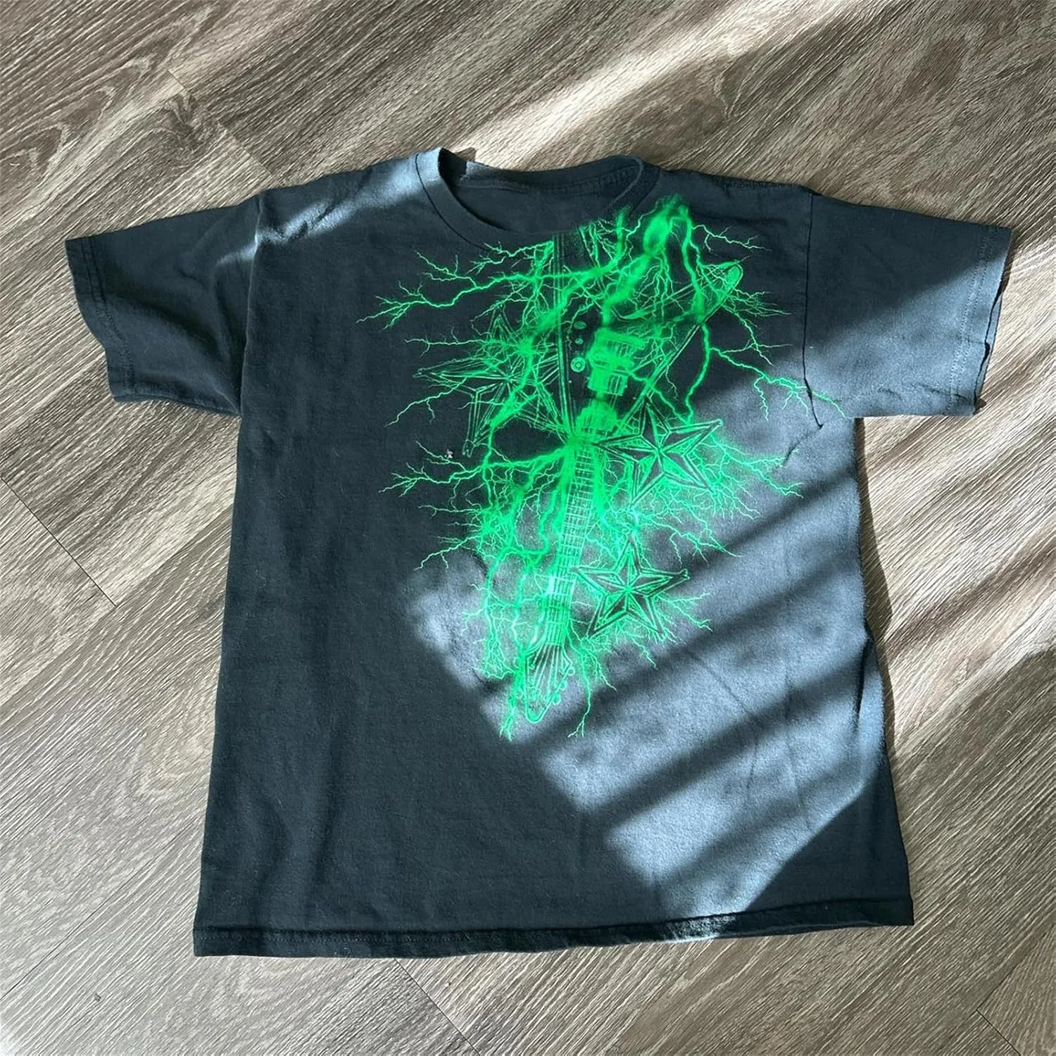 Women Y2k Fairy Grunge Graphic Print Baby Tees E-Girl Emo Tshirts 2000s Scene Cutecore Crop Tops Summer Clothes
