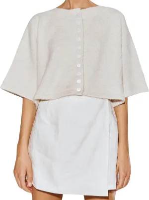 Women Y2k Knitted Crop Cardigan Short Sleeve Button Up Ribbed Knit Sweater Fall Winter Going Out Sweater