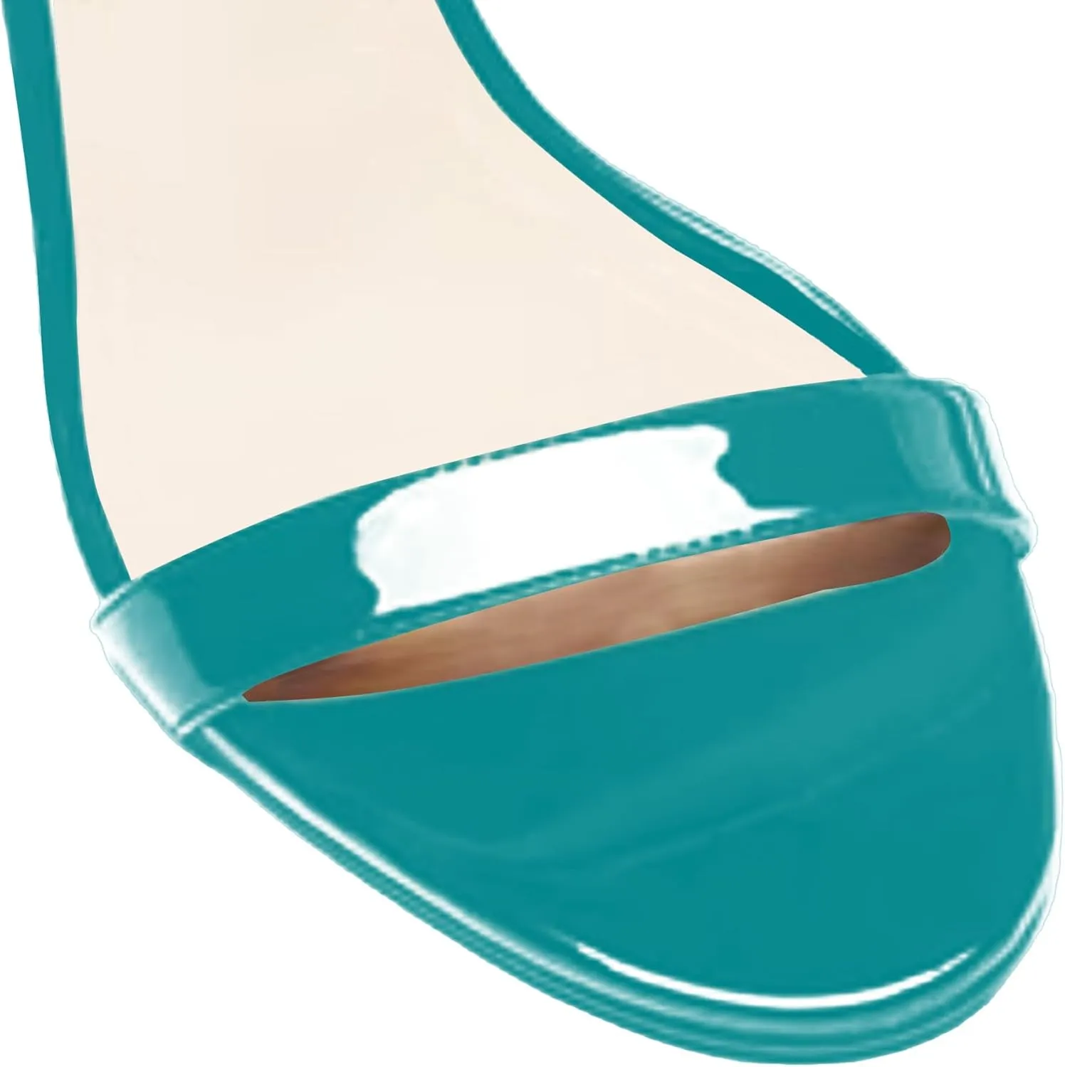 Women's 2 Inch Peep Open Toe Ankle Strap Patent Leather Kitten Low Heel Sandals Dress Shoes