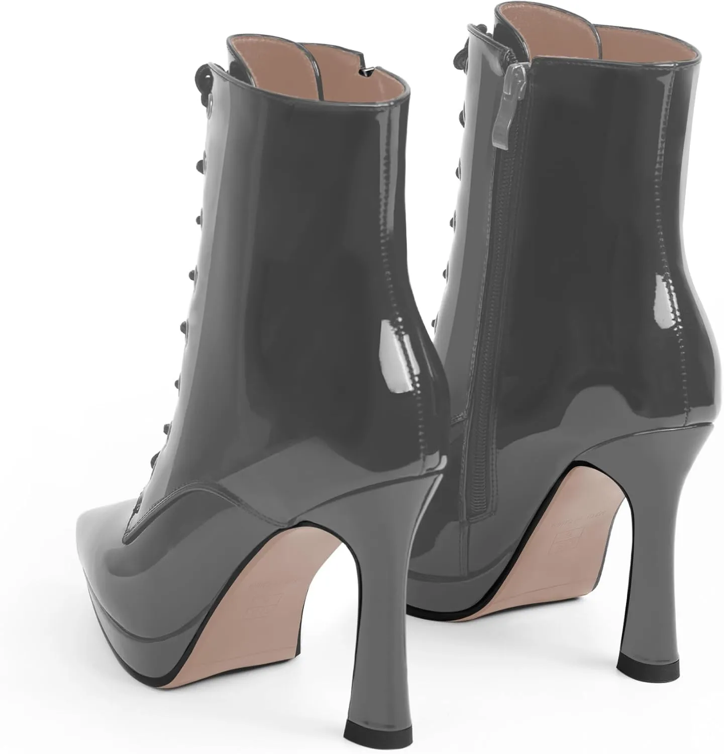 Women's Ankle Boots Platform Stilettos High Heel Pointed Toe Lace Up Dress Booties