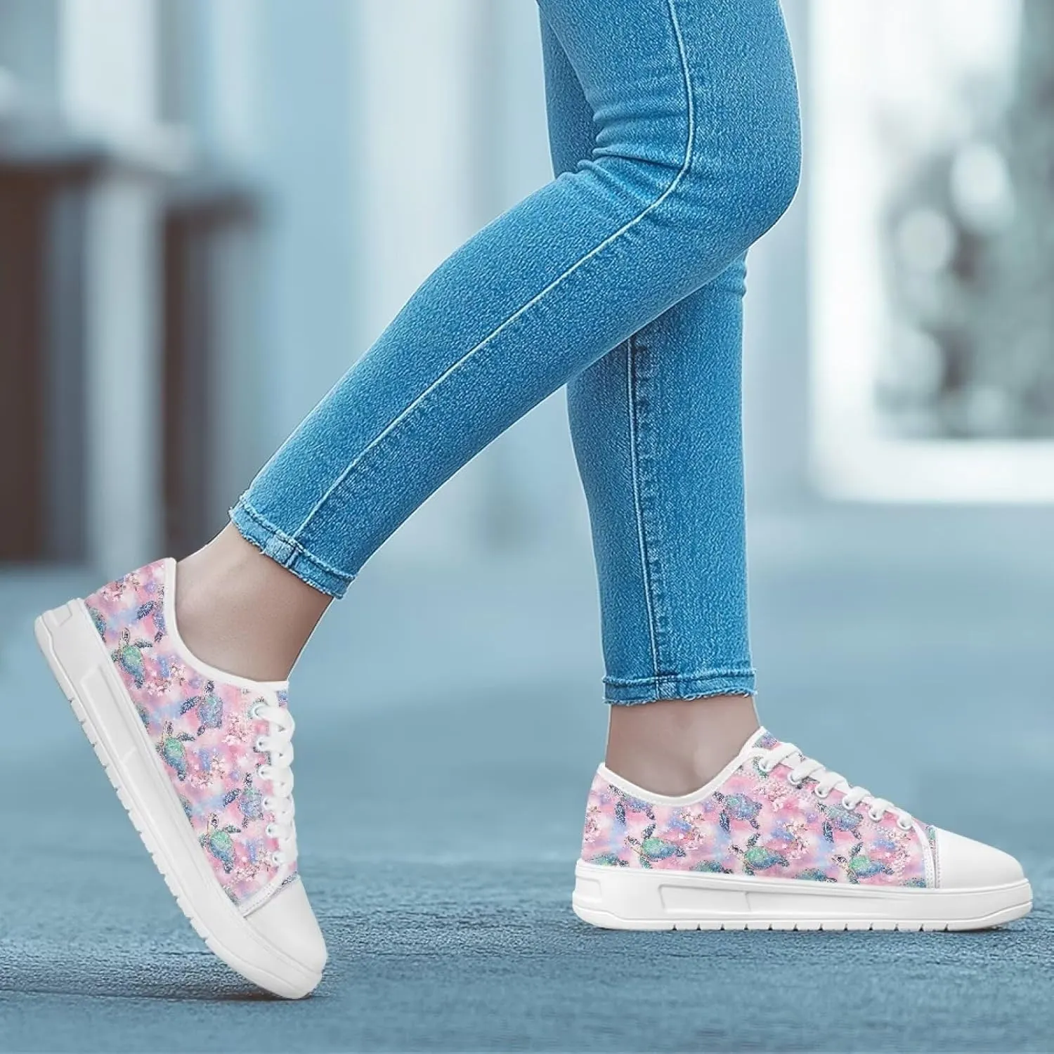 Womens Canvas Sneakers Lightweight Lace Up Fashion Comfortable Canvas Shoes Low Top Slip On Casual Tennis Walking Footwear
