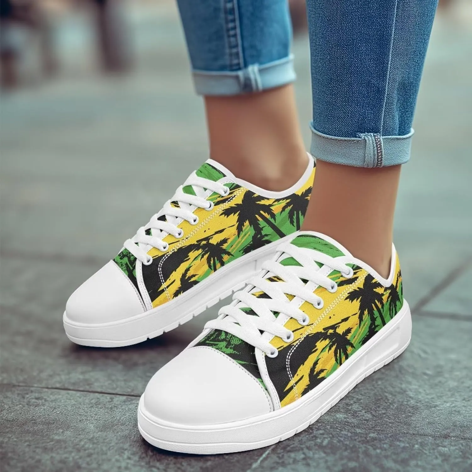 Womens Canvas Sneakers Lightweight Lace Up Fashion Comfortable Canvas Shoes Low Top Slip On Casual Tennis Walking Footwear