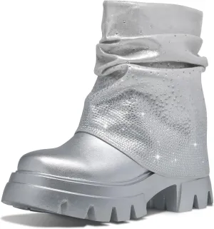 Women's Combat Boot Zebra Platform Ankle Adjustable Lace-Up Vamp Inside Zipper Fashion Party Boots