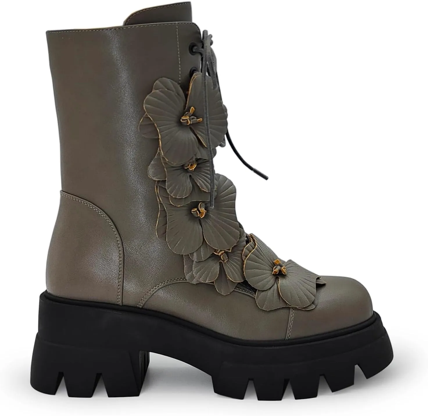 Women's Combat Boot Zebra Platform Ankle Adjustable Lace-Up Vamp Inside Zipper Fashion Party Boots