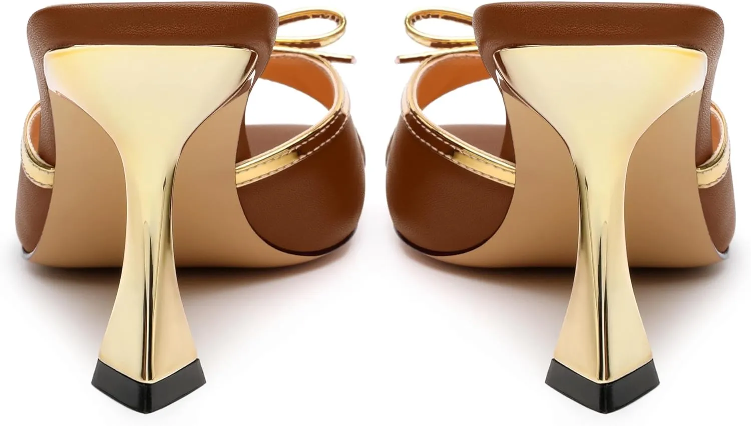 Women's Heeled Sandals, Open Square Toe Stilettos with Bow Detail, Fashion Dressy High Heels for Work, Parties & Daily Outings
