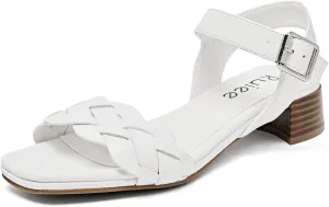 Women's Heels Chunky Heeled Sandals Bradied Low Block Pump Heel Ankle Strappy Dressy Sandals Square Open Toe Wedding Party Shoes for Women.