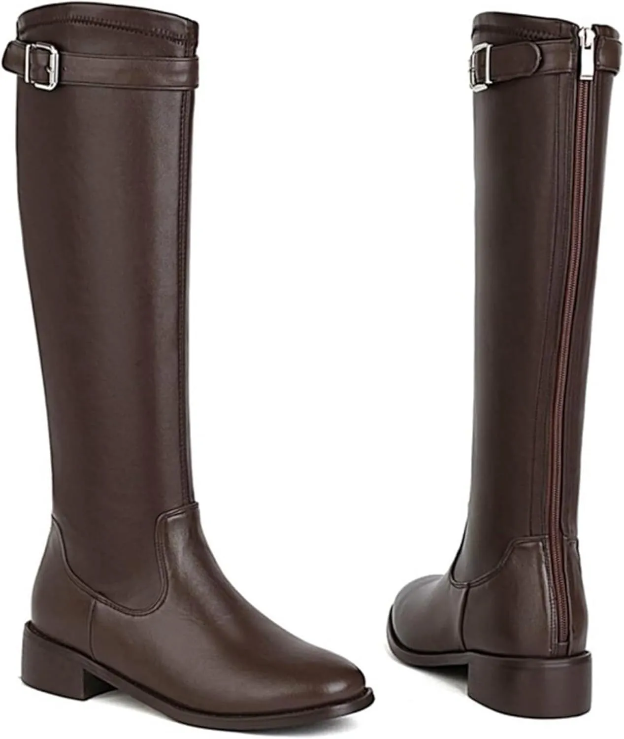 Women's Knee Length Boots, Fashionable British Style High Heeled Knight Boots, Classic Spring and Autumn - Calf Boots