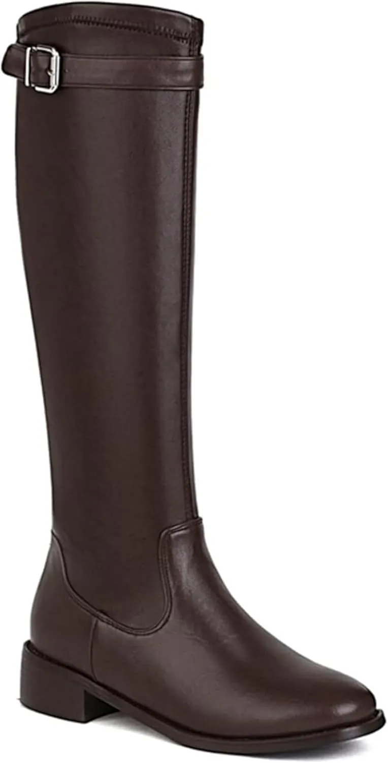 Women's Knee Length Boots, Fashionable British Style High Heeled Knight Boots, Classic Spring and Autumn - Calf Boots
