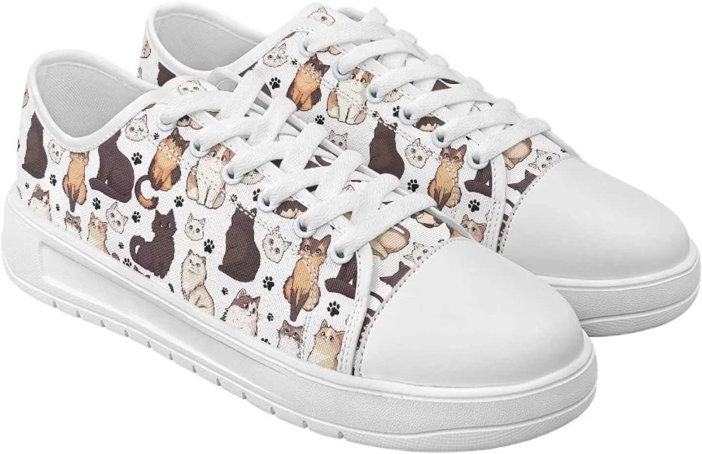 Women's Lace Up Low Top Canvas Shoes Fashion Casual Round Toe Sneakers Hands Free No Laces Barefoot Shoes US5.5-13.5