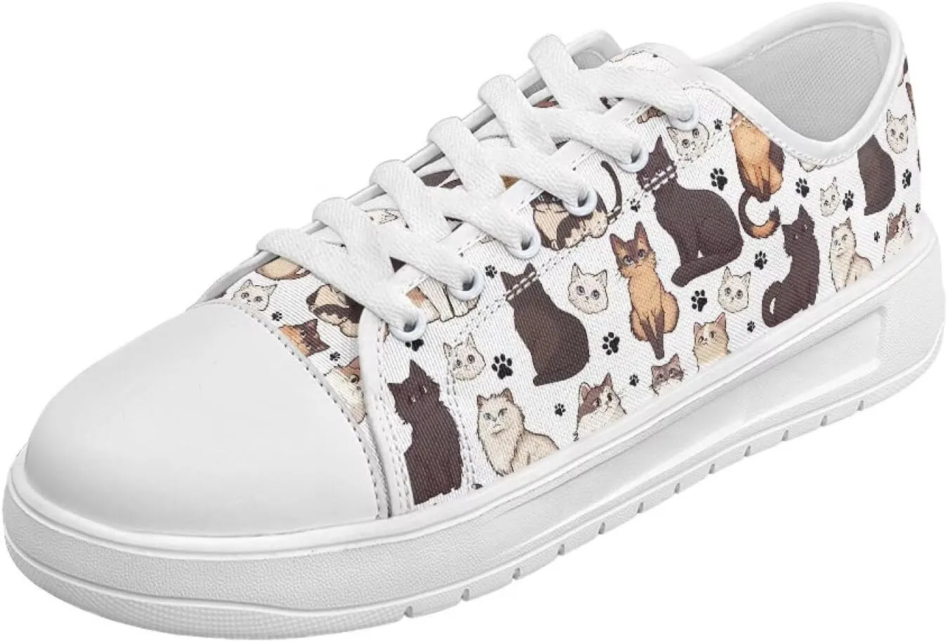 Women's Lace Up Low Top Canvas Shoes Fashion Casual Round Toe Sneakers Hands Free No Laces Barefoot Shoes US5.5-13.5