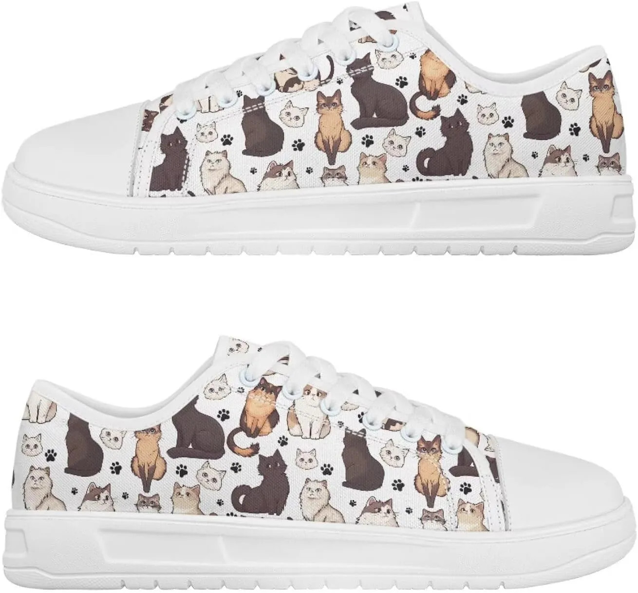 Women's Lace Up Low Top Canvas Shoes Fashion Casual Round Toe Sneakers Hands Free No Laces Barefoot Shoes US5.5-13.5