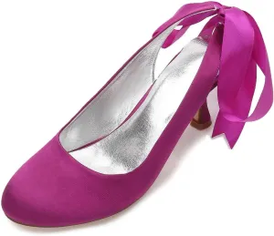 Women's Mary Jane Low Kitten Heel Pumps Closed Toe Slip On Dress Office Work Bridal Wedding Party Shoes